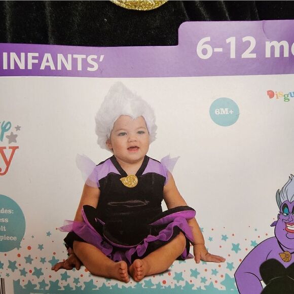 NEW Ursula Disney Baby Halloween Costume 6-12 Months Little Mermaid Sea Witch - Picture 2 of 5